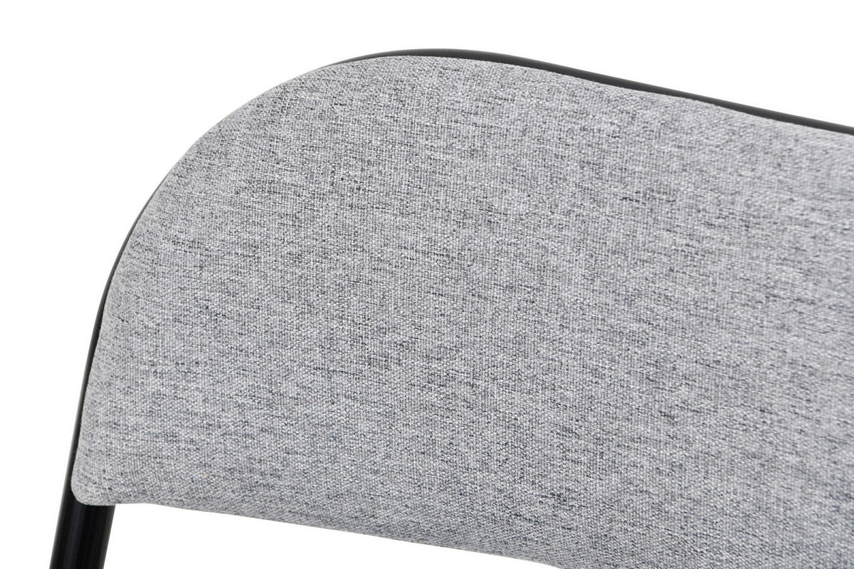 KLAPPSTUHL Metall, Textil Schwarz, Hellgrau  - Hellgrau/Schwarz, Basics, Textil/Metall (46,5/79/47cm) - Boxxx