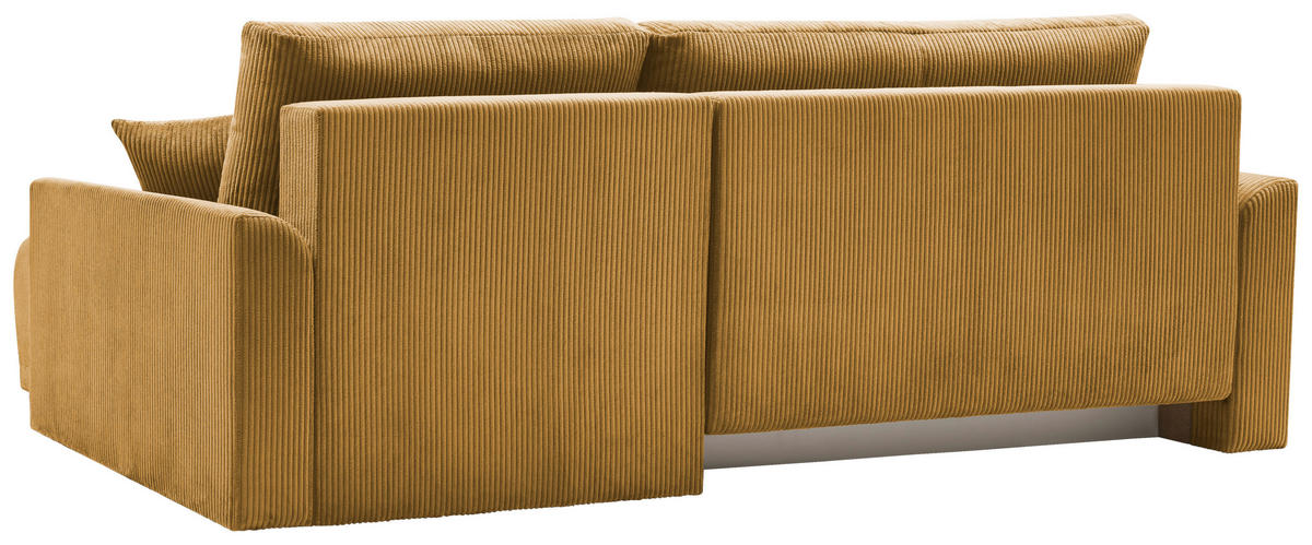 ECKSOFA KIMMY Gelb Cord Zierkissen, Rückenkissen, Bettkasten  - Gelb/Schwarz, Design, Kunststoff/Textil (233/146cm) - P & B
