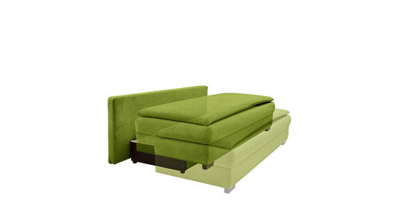 SCHLAFSOFA Samt Olivgrün  - Schwarz/Olivgrün, KONVENTIONELL, Kunststoff/Textil (207/94cm) - Carryhome