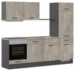 KÜCHENBLOCK 270 cm   in Graphitfarben, Grau  - Schwarz/Graphitfarben, Trend, Holzwerkstoff/Metall (270cm) - Impuls