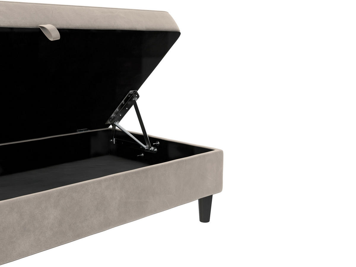 HOCKER in Textil Taupe  - Taupe/Schwarz, Basics, Kunststoff/Textil (130/43/69cm) - Livetastic