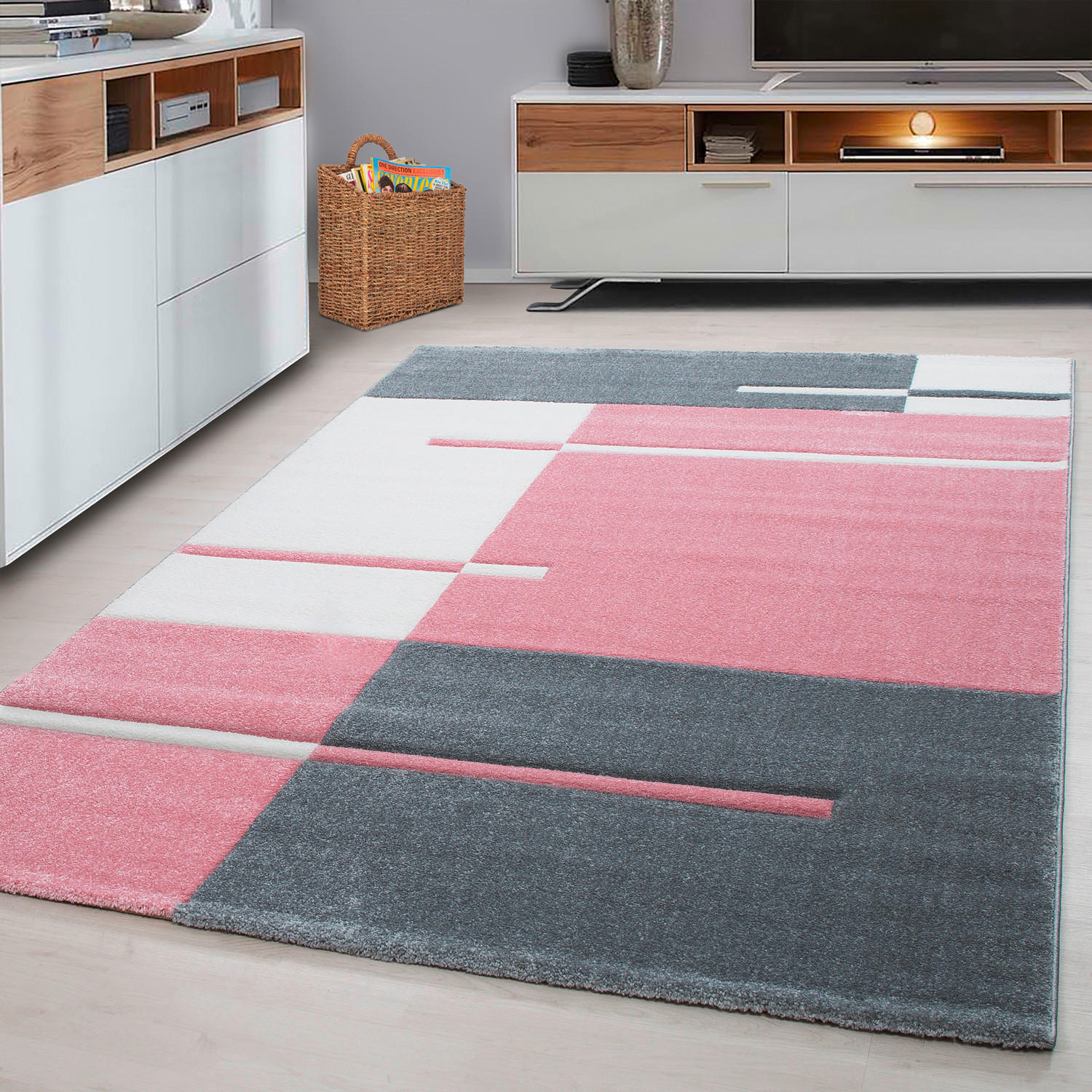 FLATVÄVD MATTA 140/200 cm Hawaii  - pink, Design, textil (140/200cm) - Novel