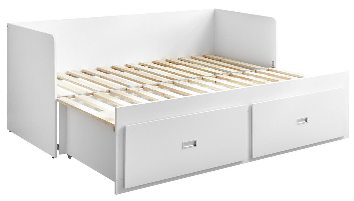 AUSZIEHBETT 80/200 cm,  in Matratze, Lattenrost, Bettschublade  - Kieferfarben, KONVENTIONELL (80/200cm) - Livetastic