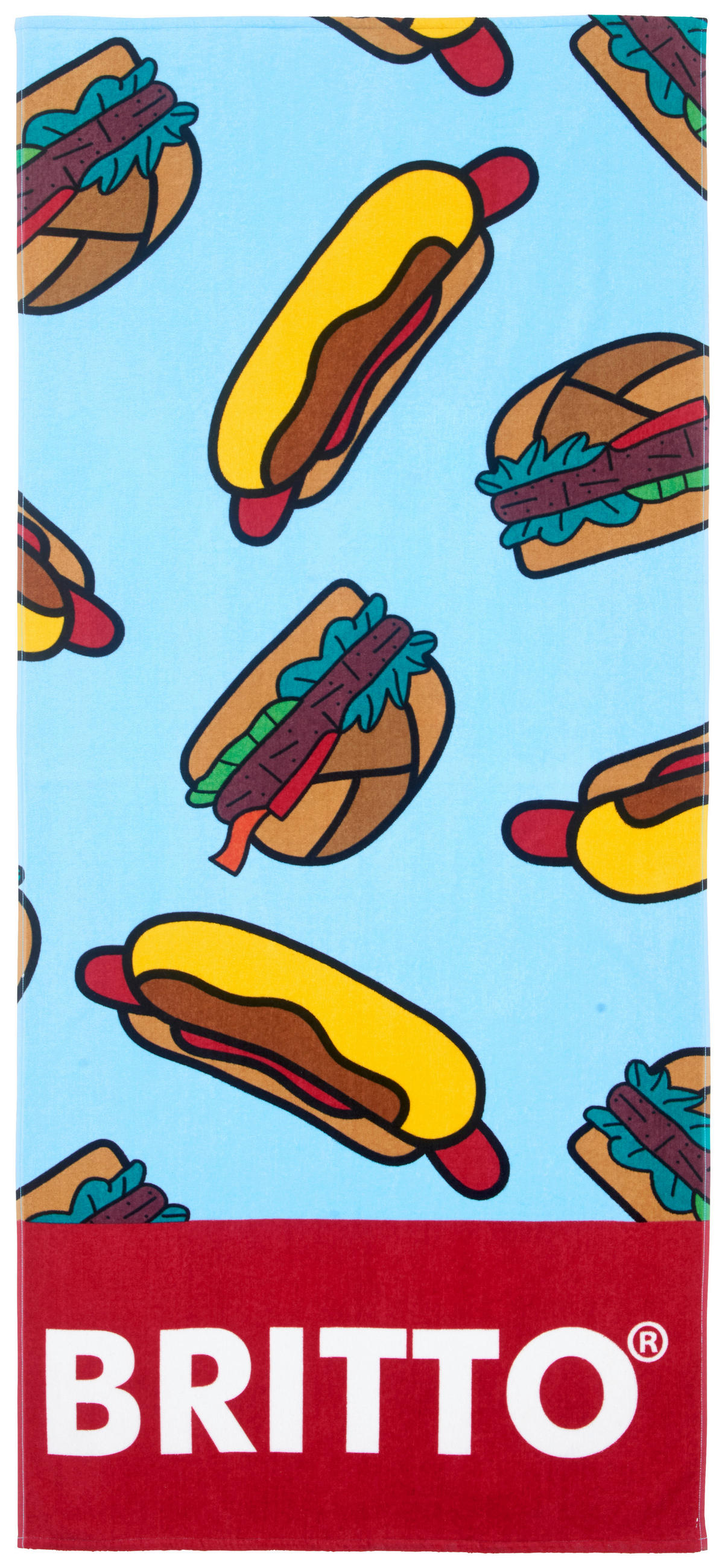 BADETUCH HOTDOG Multicolor 80/180 cm  - Multicolor, Design, Naturmaterialien/Textil (80/180cm) - BRITTO