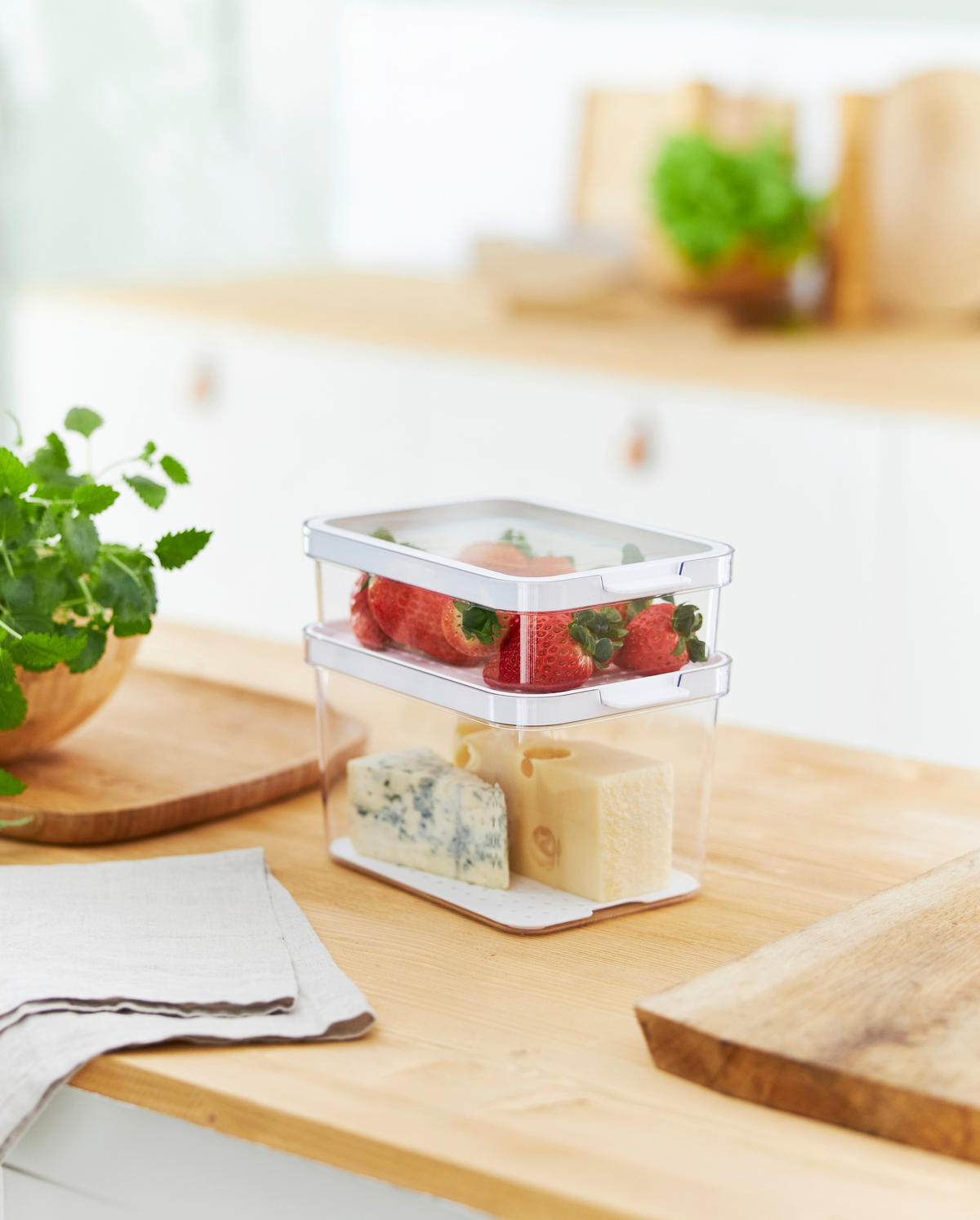 KÜHLSCHRANKBOX  - Weiß, Basics, Kunststoff (20,1/14,1/17,4cm) - Rotho