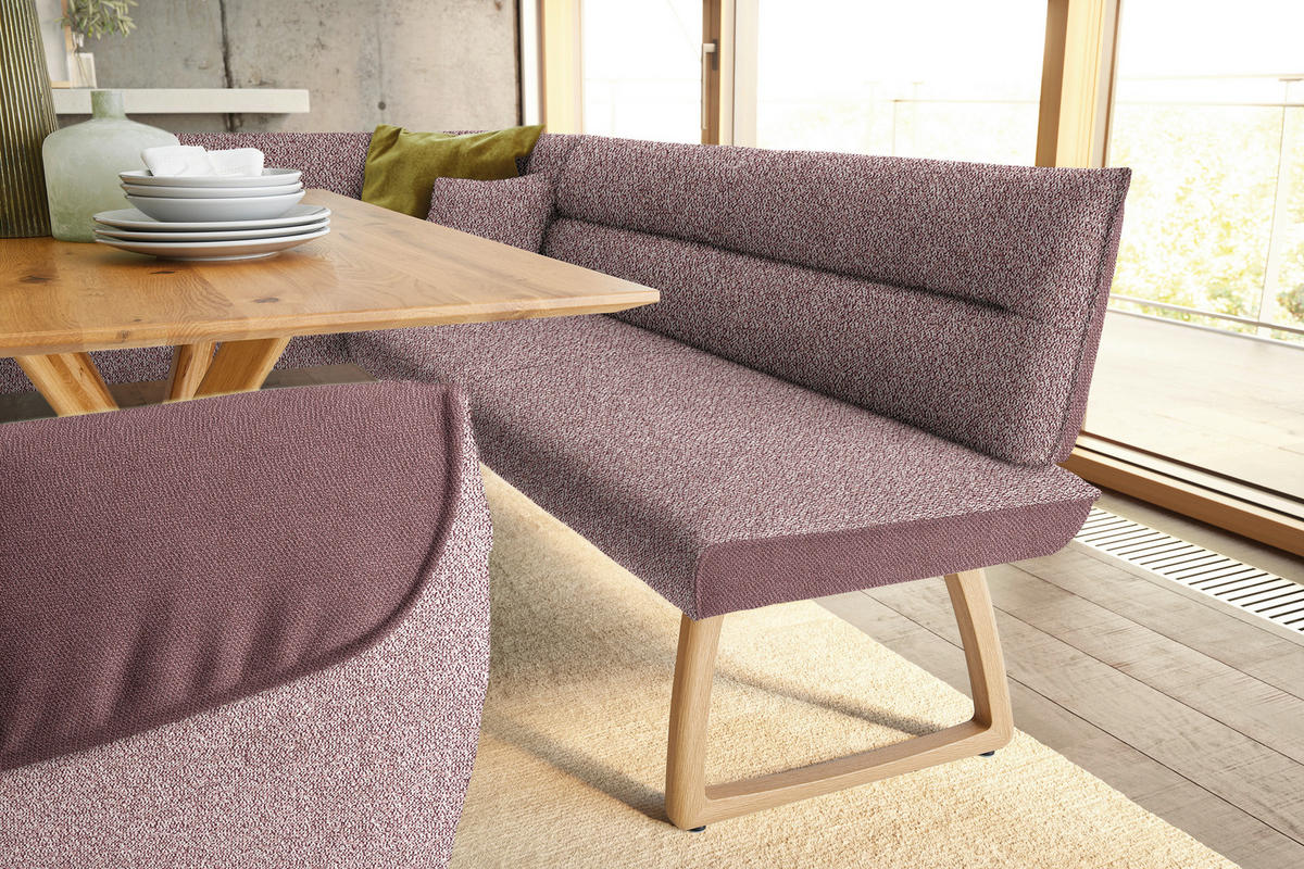 ECKBANK 237/162 cm  in Altrosa  - Eichefarben/Altrosa, Design, Holz/Textil (237/162cm) - Koinor