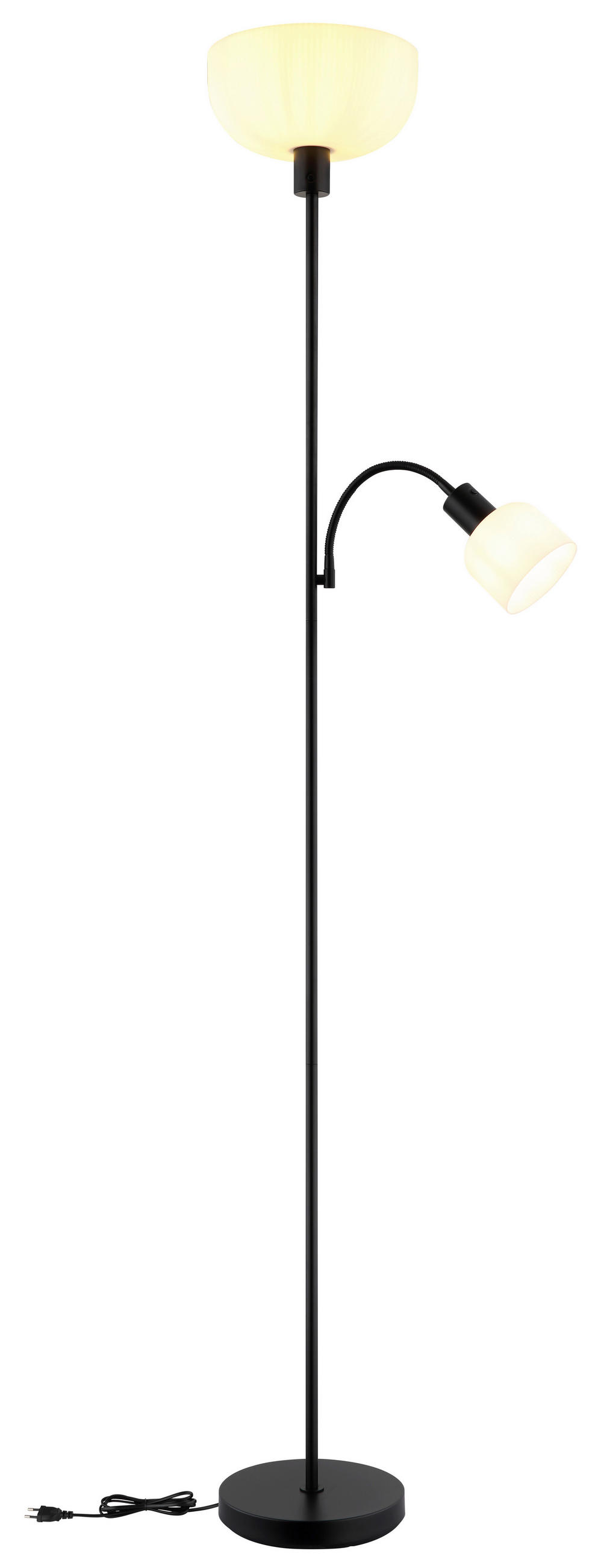 STEHLEUCHTE 26/178,7 cm    - Schwarz/Weiß, Design, Kunststoff/Metall (26/178,7cm) - Globo