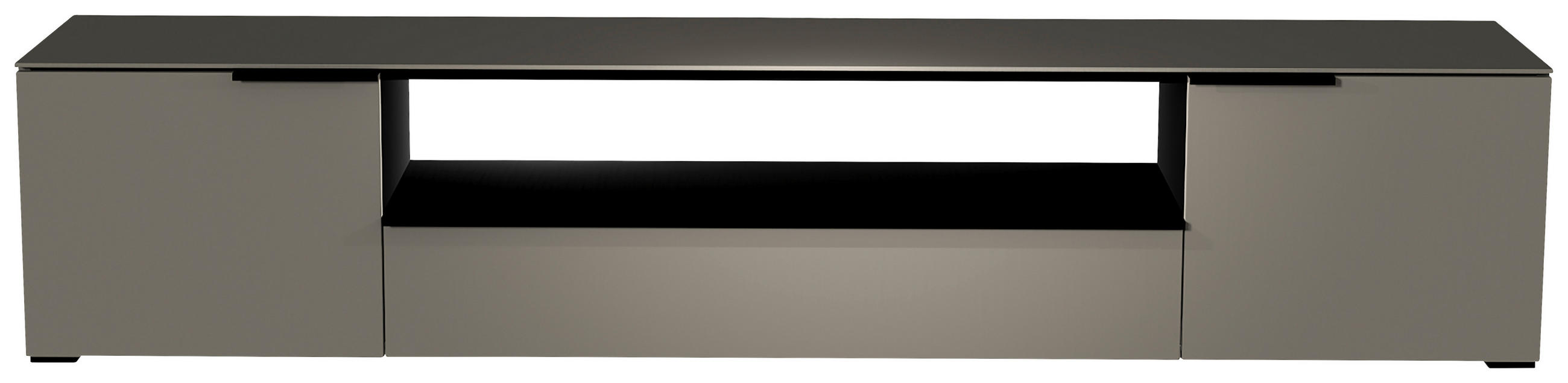 LOWBOARD Grau, Schwarz  210/43/45 cm  - Schwarz/Grau, Design, Glas/Holzwerkstoff (210/43/45cm) - Moderano