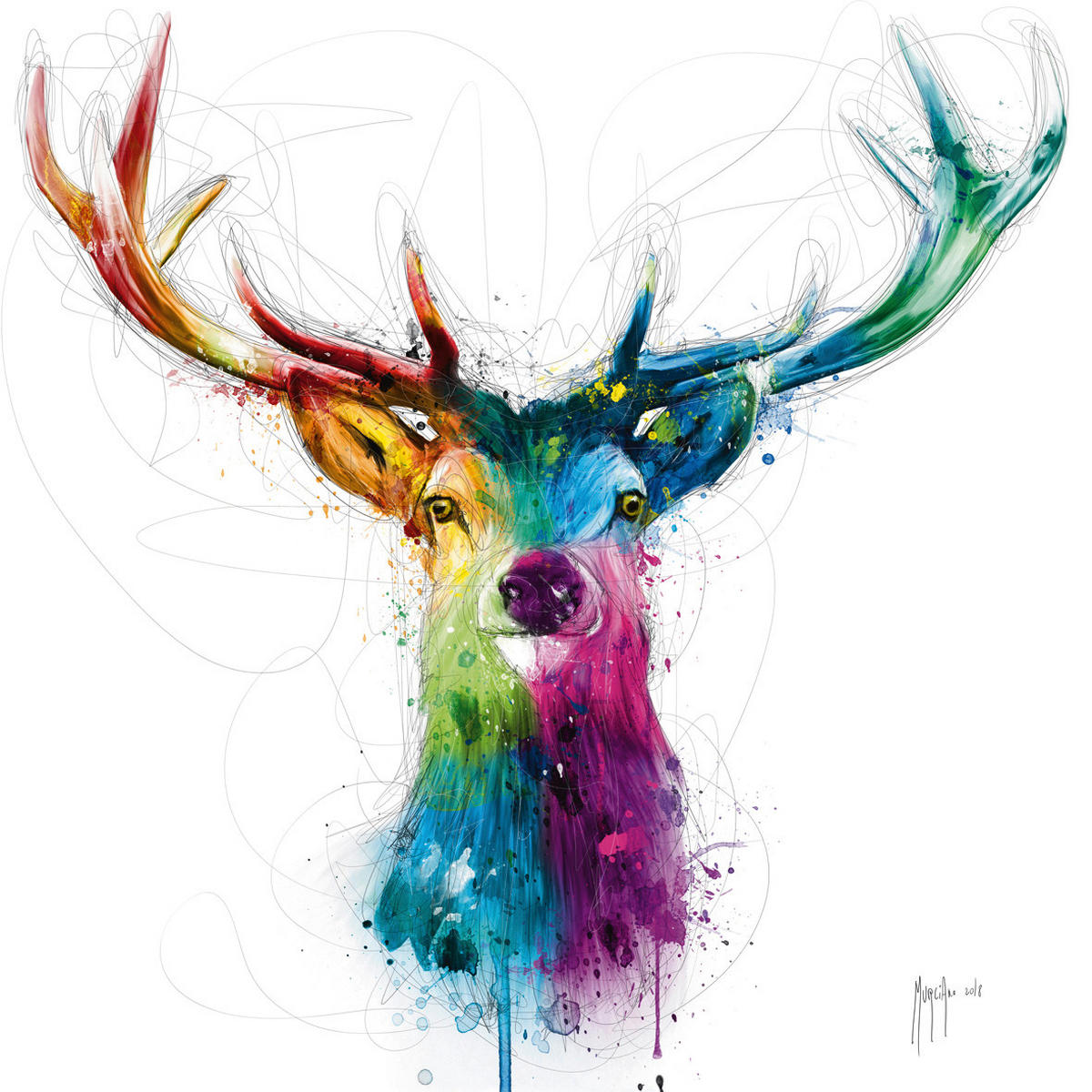 KUNSTDRUCK 30/30 cm  - Blau/Weiss, Basics, Papier (30/30cm) - Monee