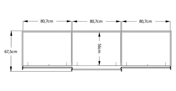 SCHWEBETÜRENSCHRANK 249/222/68 cm 3-türig Weiß  - Alufarben/Weiß, Holzwerkstoff/Metall (249/222/68cm) - Moderano