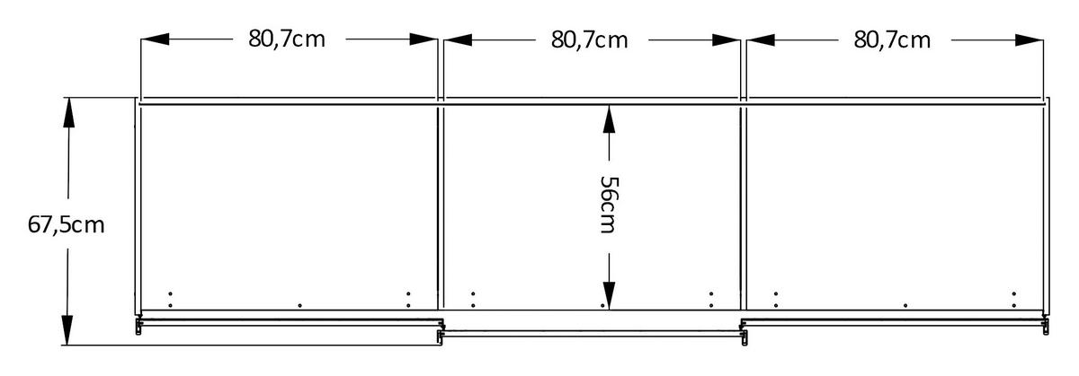 SCHWEBETÜRENSCHRANK 249/222/68 cm 3-türig Eiche Artisan  - Alufarben/Eiche Artisan, Holzwerkstoff/Metall (249/222/68cm) - Moderano