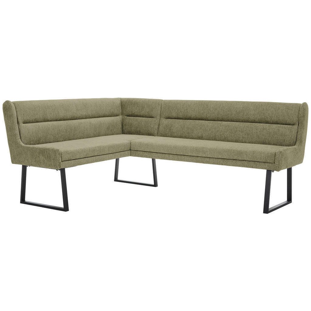 Thumbnail - Novel Eckbank, Grün, Schwarz, Metall, Textil, 4-Sitzer, L-Form, Eckteil, Ottomane rechts, 217x159 cm, in verschiedenen G...