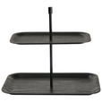 ETAGERE 2-stöckig - Schwarz, Design, Holz/Metall (30,3/20,3/25,5cm) - Novel