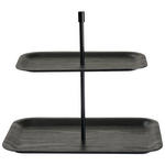 ETAGERE 2-stöckig - Schwarz, Design, Holz/Metall (30,3/20,3/25,5cm) - Novel