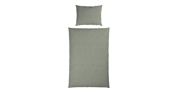 WENDEBETTWÄSCHE Flanell 140/200 cm - Graugrün, Textil (140/200cm) - Novel