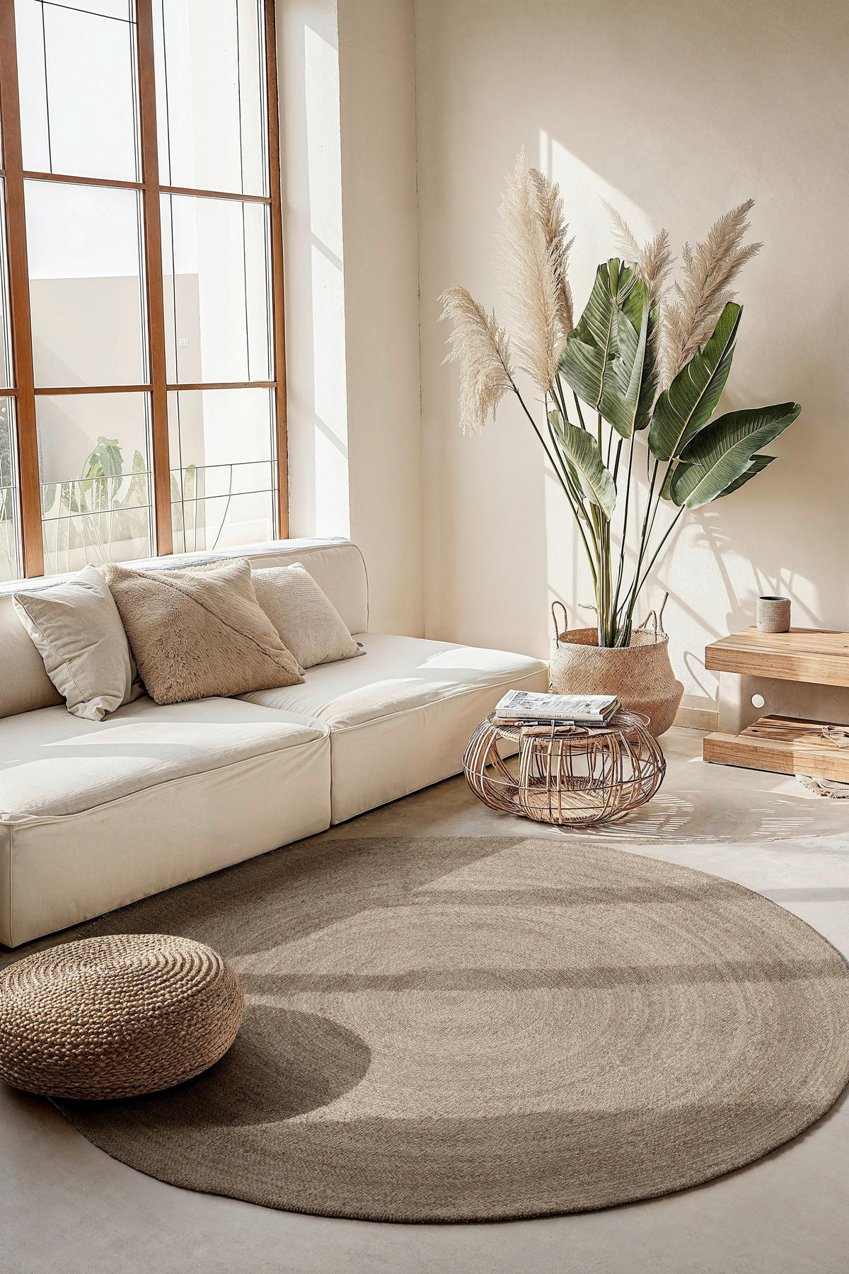 JUTETEPPICH 140 cm Jute Braided Greige rund  - Greige, Design, Textil (140cm) - Hanse Home