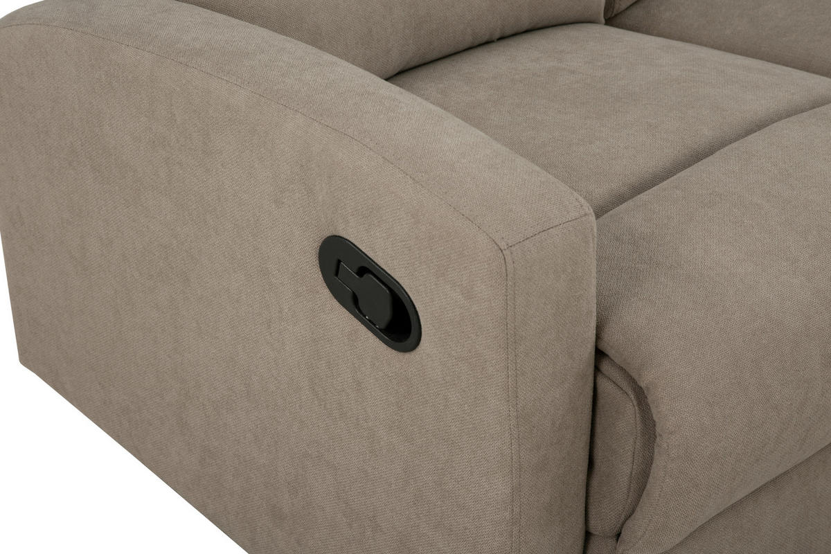 SITZGARNITUR Leinenoptik Taupe  - Taupe/Schwarz, KONVENTIONELL, Textil/Metall - P & B