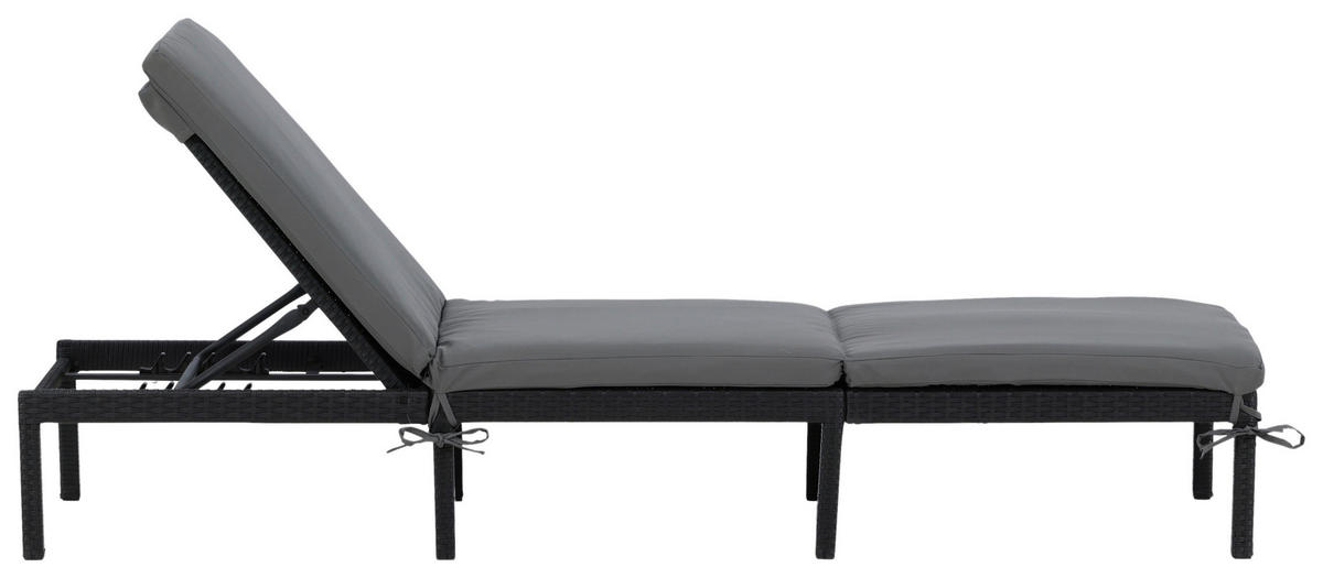 SONNENLIEGE 59/84/198 cm  - Schwarz, KONVENTIONELL, Kunststoff (59/84/198cm) - Gardenson