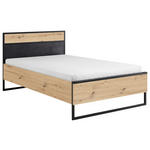 BETT 120/200 cm  in Anthrazit, Eichefarben  - Eichefarben/Anthrazit, Trend, Holzwerkstoff/Metall (120/200cm) - Xora