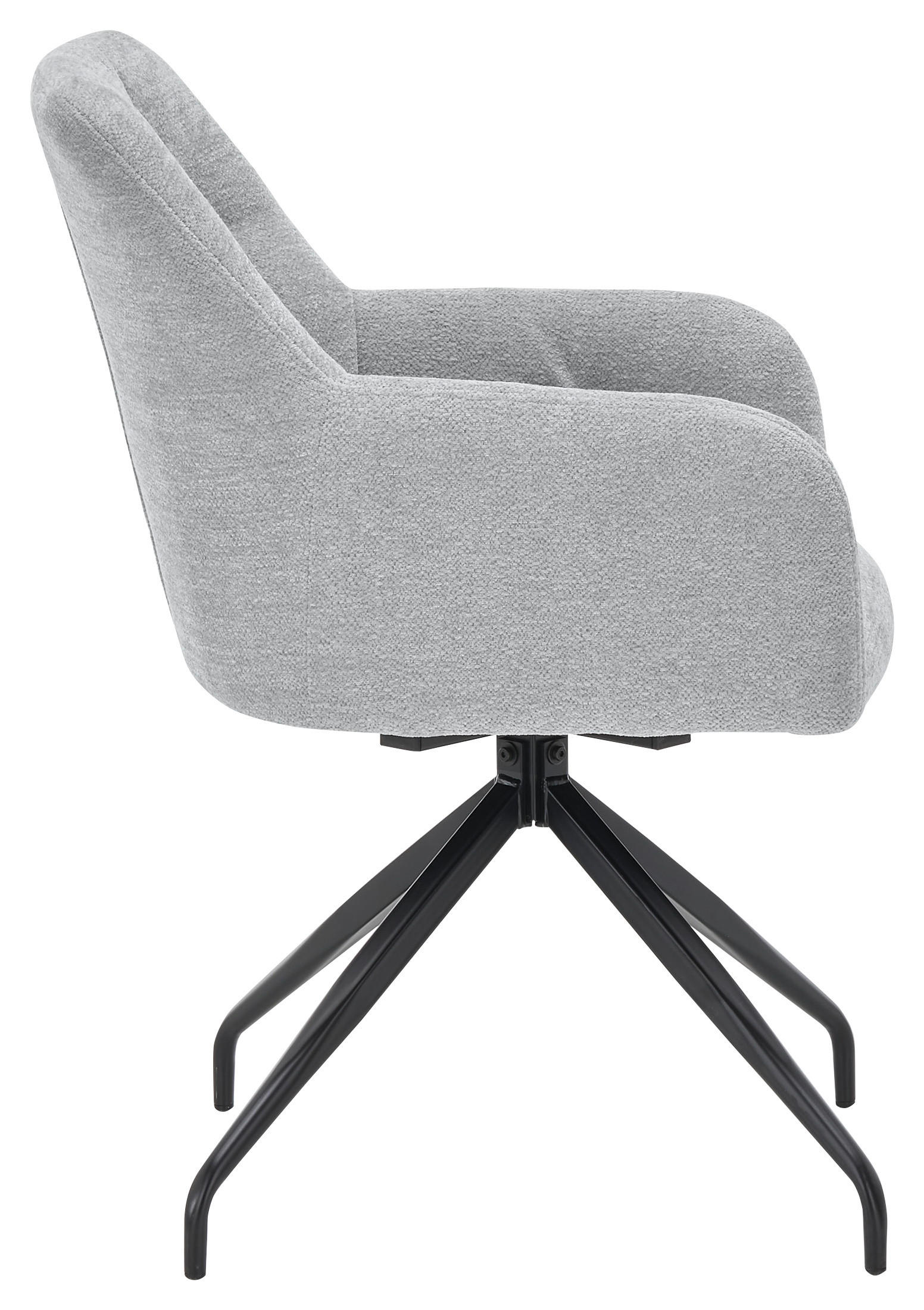 Thumbnail - SetOne by Musterring Armlehnstuhl, Schwarz, Hellgrau, Metall, Kunststoff, Stativgestell, 60.5x85x64 cm, Stoffauswahl, Si...