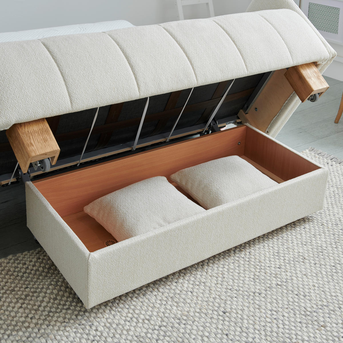 SCHLAFSOFA in Textil Dunkelblau  - Naturfarben/Dunkelblau, Design, Holz/Textil (145/92/102cm) - Novel