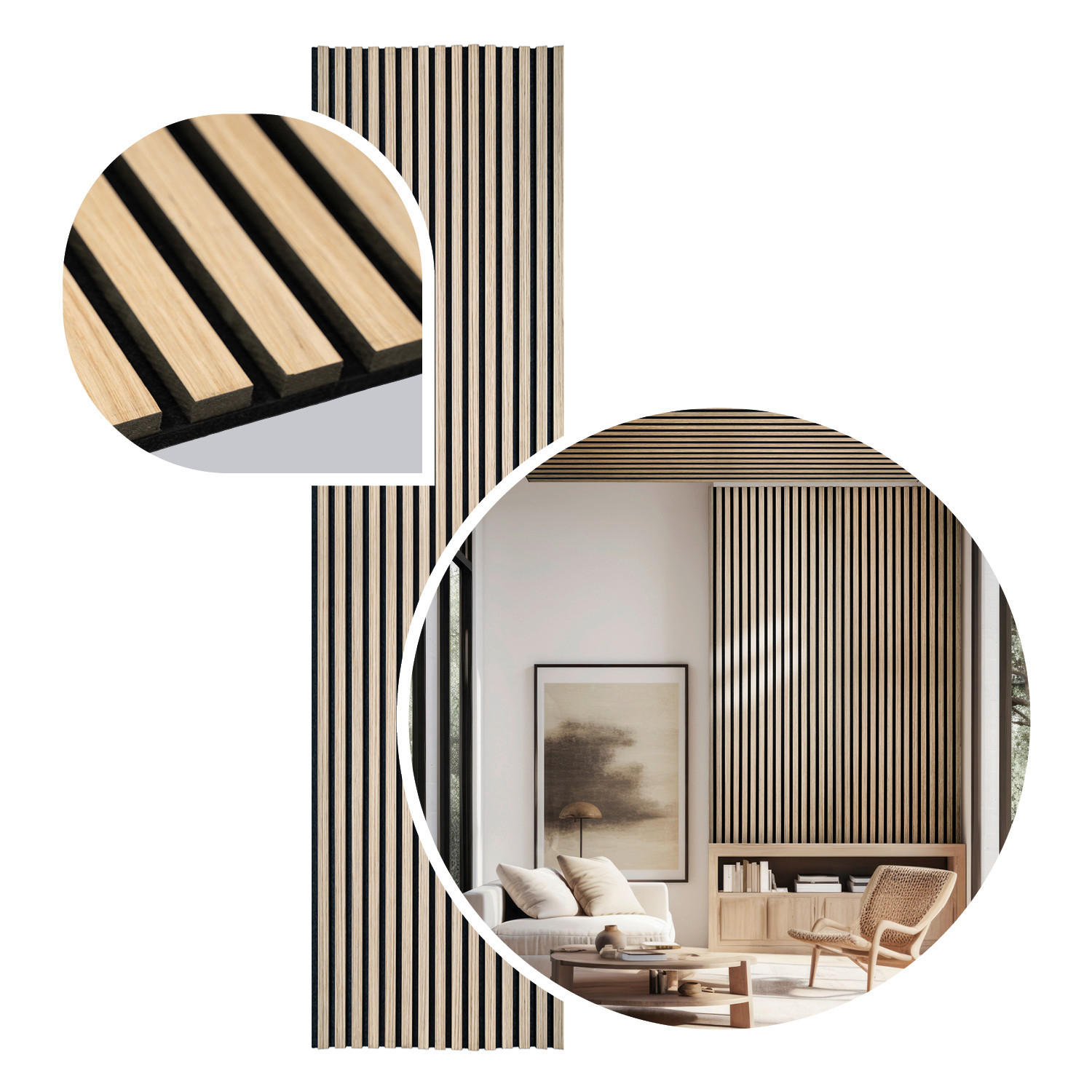 AKUSTIKPANEEL Echtholz 40/240/2,1 cm  - Eichefarben, Basics, Holzwerkstoff (40/240/2,1cm)