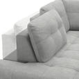 ECKSOFA in Flachgewebe, Leinenoptik Silberfarben  - Silberfarben/Schwarz, Design, Textil/Metall (208/247cm) - Xora