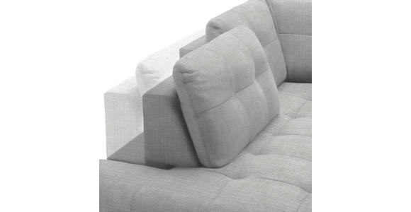 ECKSOFA in Flachgewebe, Leinenoptik Silberfarben  - Silberfarben/Schwarz, Design, Textil/Metall (208/247cm) - Xora