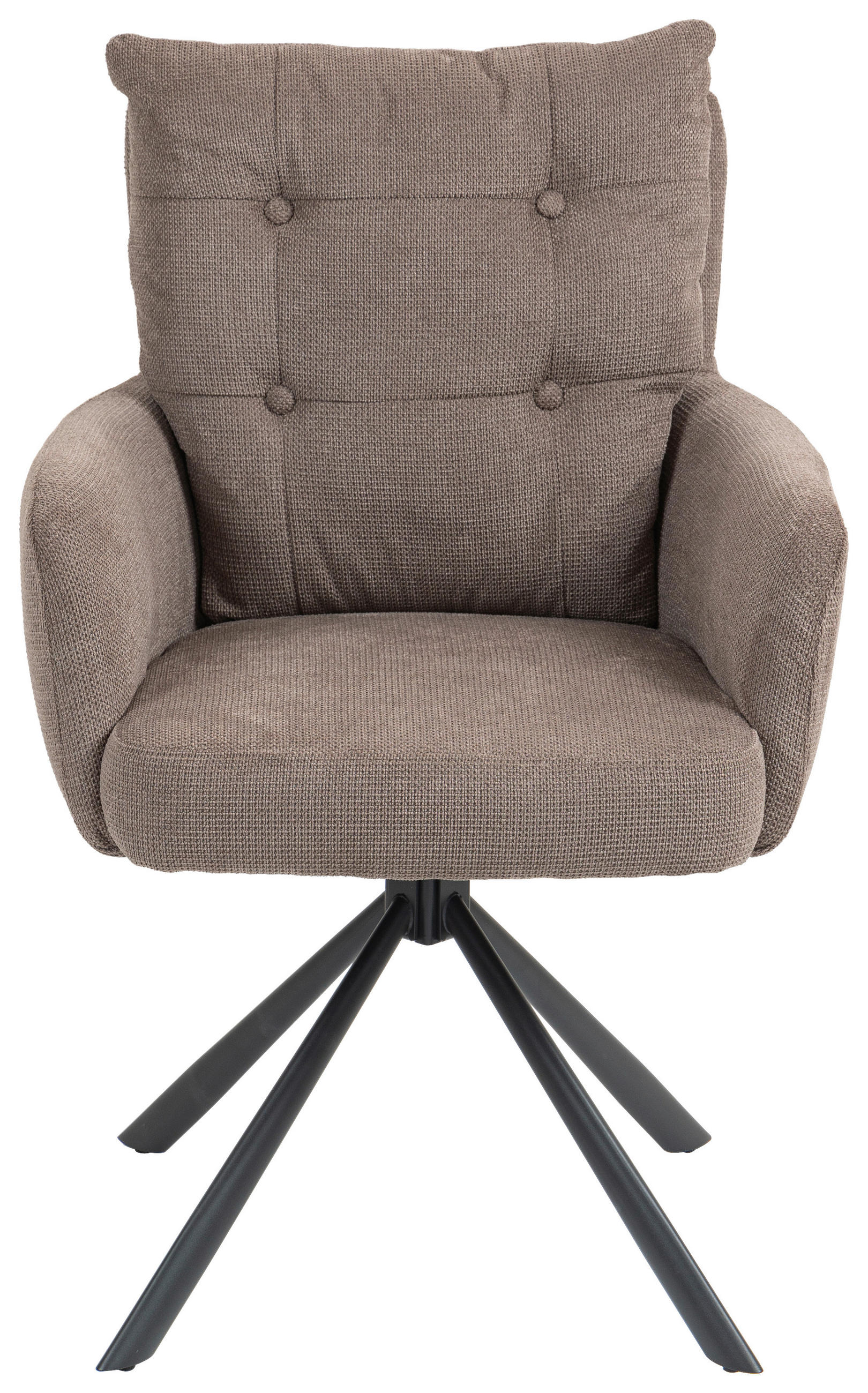 ARMLEHNSTUHL  in Eisen  - Taupe/Schwarz, KONVENTIONELL, Textil/Metall (60/95/67cm) - MID.YOU