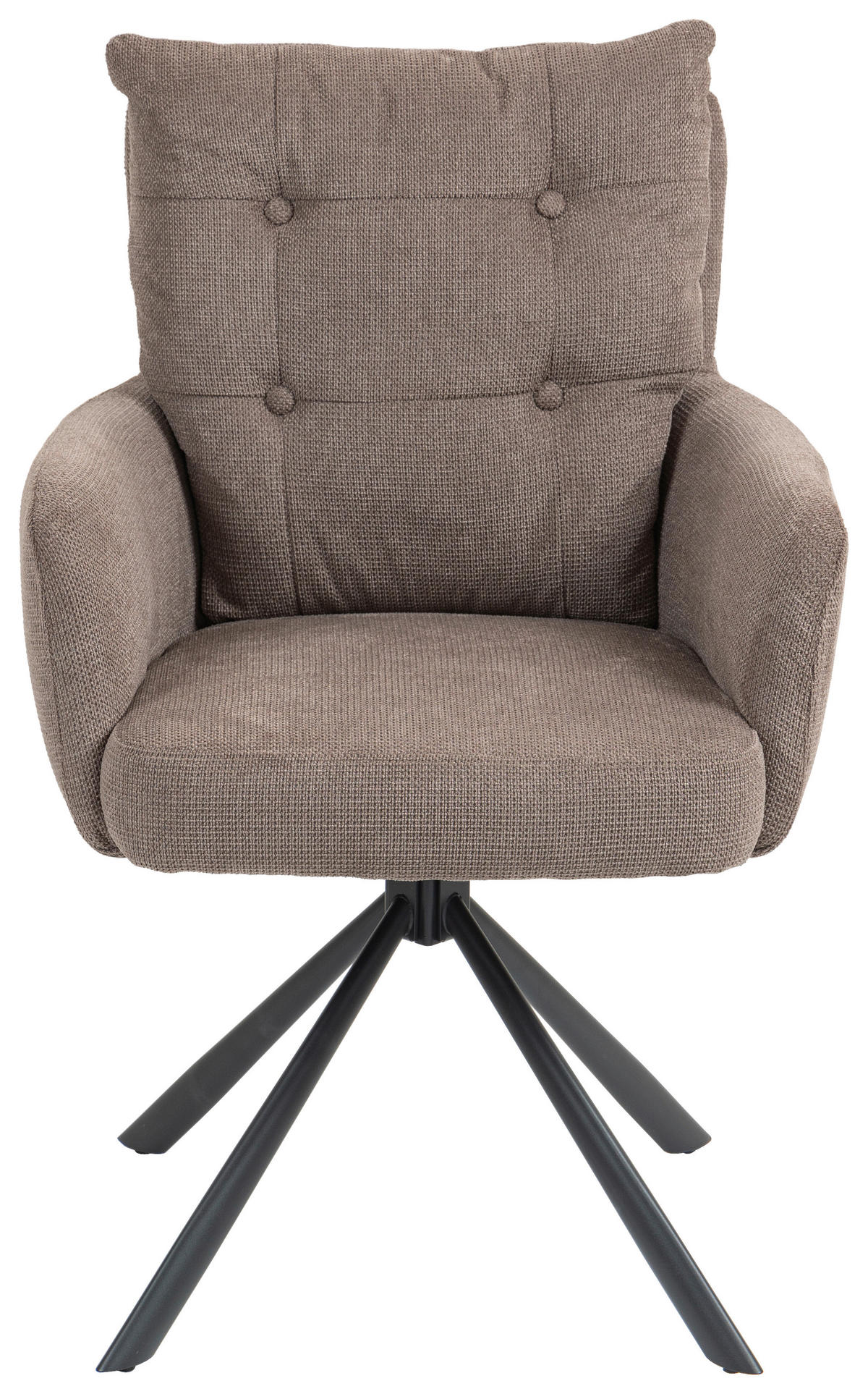 Armlehnstuhl Lina taupe  in Eisen  - Taupe/Schwarz, KONVENTIONELL, Textil/Metall (60/95/67cm) - MID.YOU