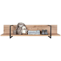 WANDBOARD in 120/25/27 cm Anthrazit, Eichefarben  - Eichefarben/Anthrazit, Trend, Holzwerkstoff/Metall (120/25/27cm) - My Baby Lou