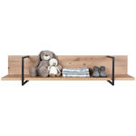 WANDBOARD in 120/25/27 cm Anthrazit, Eichefarben  - Eichefarben/Anthrazit, Trend, Holzwerkstoff/Metall (120/25/27cm) - My Baby Lou