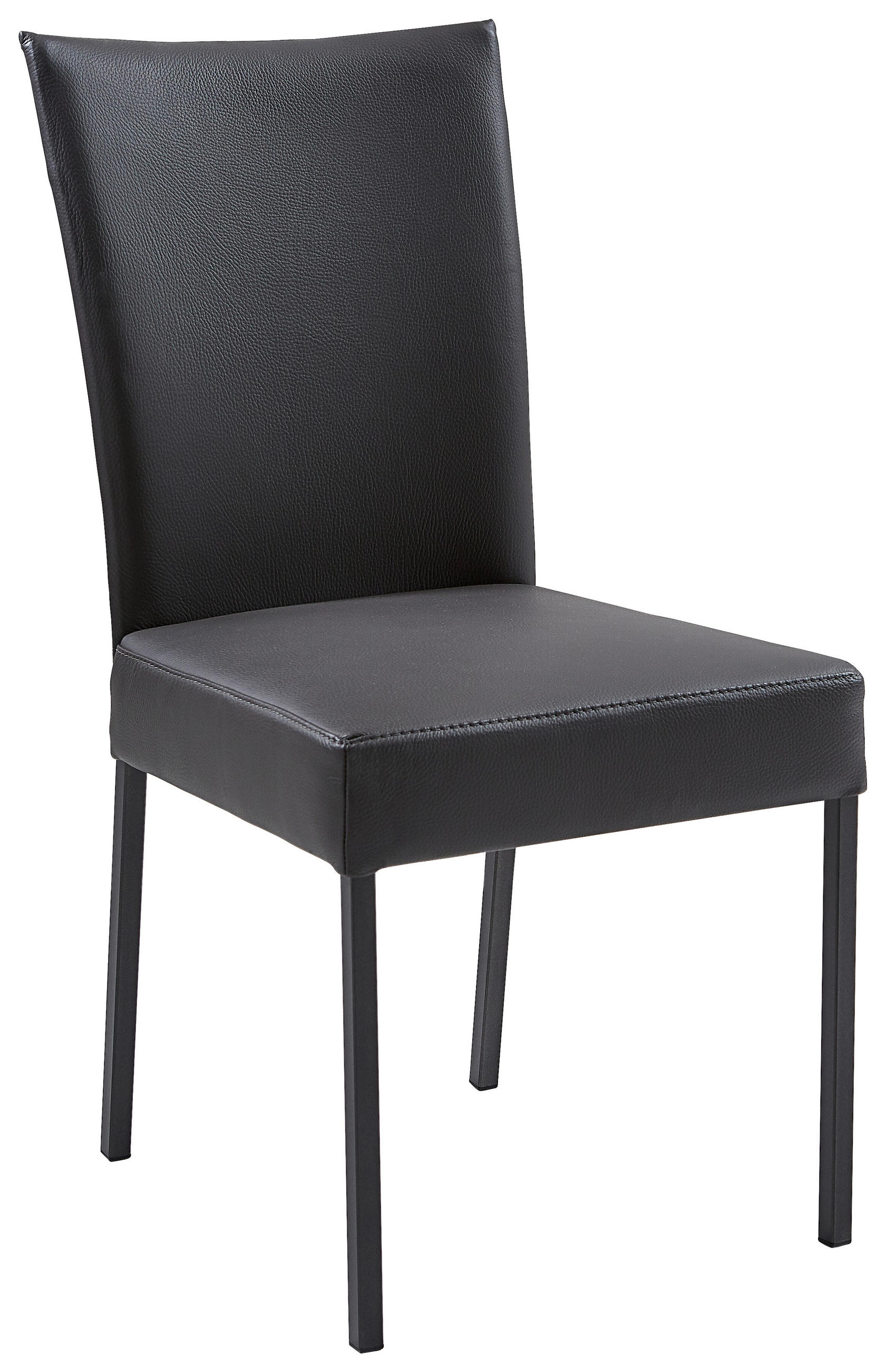 STUHL Echtleder Graphitfarben  - Anthrazit/Graphitfarben, Design, Leder/Metall (47/91/63cm) - Musterring