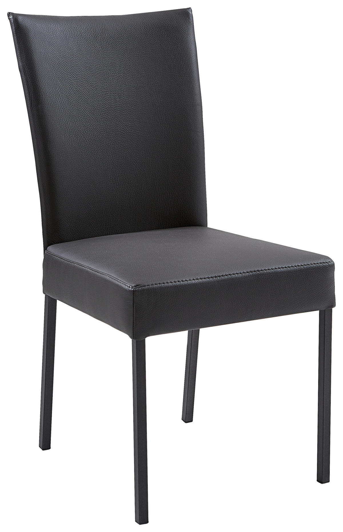 STUHL Echtleder Graphitfarben  - Anthrazit/Graphitfarben, Design, Leder/Metall (47/91/63cm) - Musterring