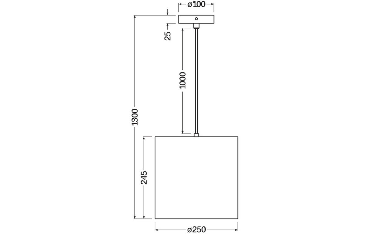 HÄNGELEUCHTE 25/130 cm  - Braun, Natur, Karton/Metall (25/130cm) - Osram