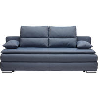 SCHLAFSOFA Webstoff Blau, Grau Querschläfer  inkl. Rückenkissen, Armlehnenkissen, Bettkasten, Schlaffunktion, Stauraum  - Blau/Silberfarben, KONVENTIONELL, Kunststoff/Textil (207/94/90cm) - Livetastic
