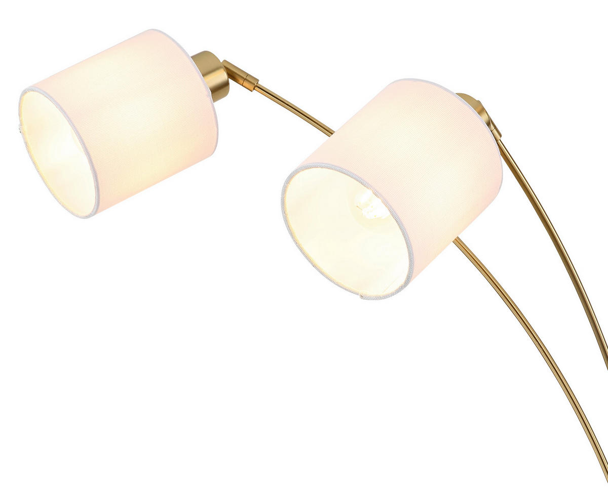 STEHLEUCHTE Truett 90/90/180 cm  - Messingfarben/Schwarz, Design, Kunststoff/Textil (90/90/180cm) - Globo