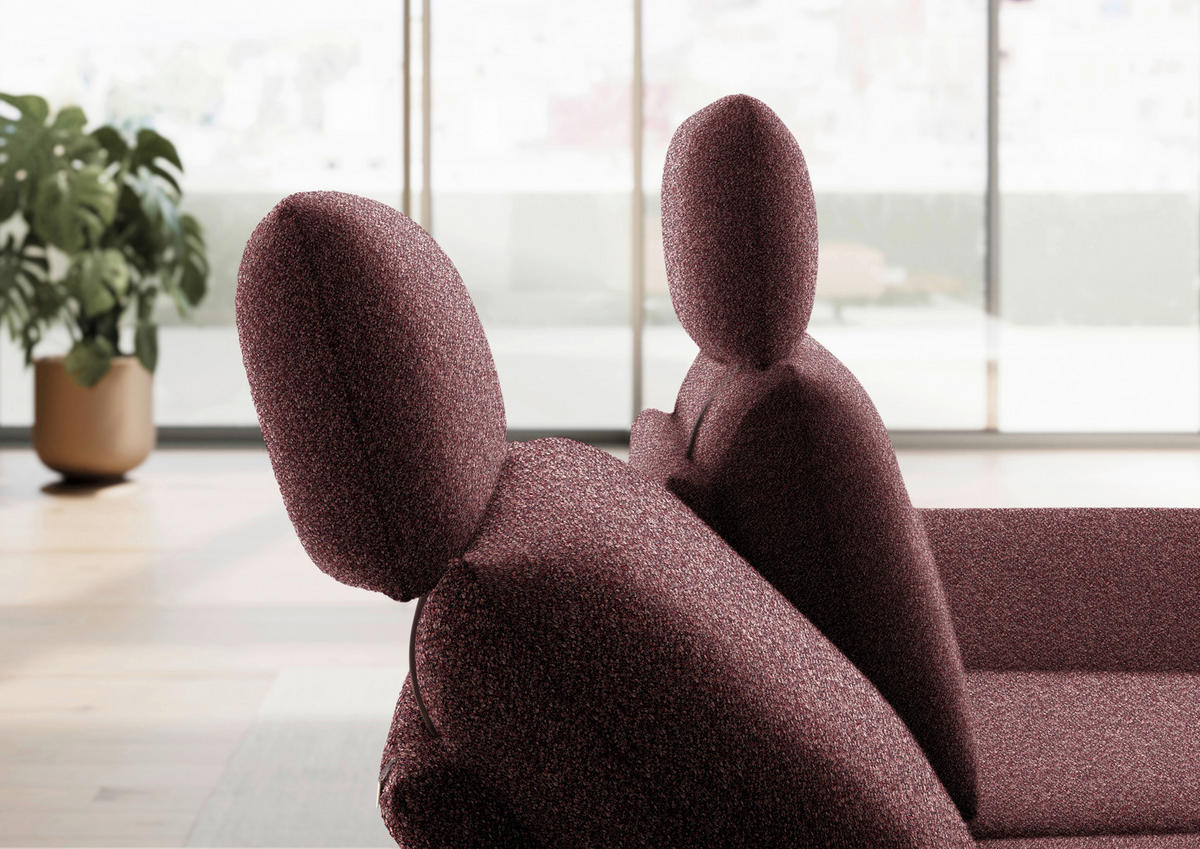 ECKSOFA  in Flachgewebe Bordeaux  234/155 cm  - Bordeaux/Schwarz, Design, Textil/Metall (234/155cm) - Dieter Knoll