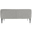 SITZBANK in Textil Grau, Silberfarben  - Silberfarben/Schwarz, KONVENTIONELL, Textil/Metall (237/85/72cm) - Moderano