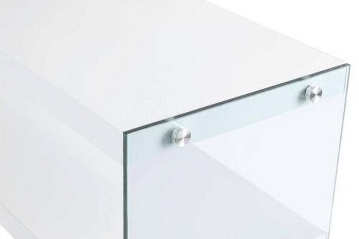 SIDOBORD i glas, trämaterial 32/110/75 cm  - klar/vit, Basics, trämaterial/glas (32/110/75cm) - Kayoom