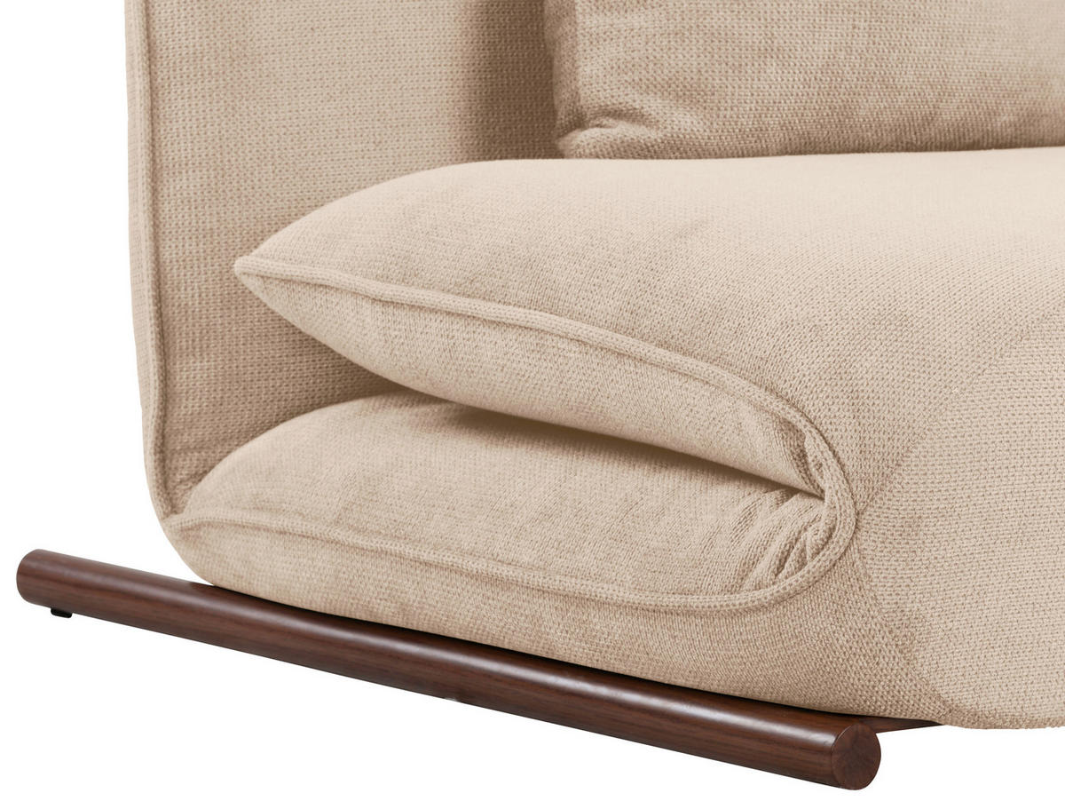 SESSEL in Samt Creme, Dunkelbraun  - Dunkelbraun/Creme, Design, Textil/Metall (93/97/80cm) - MID.YOU