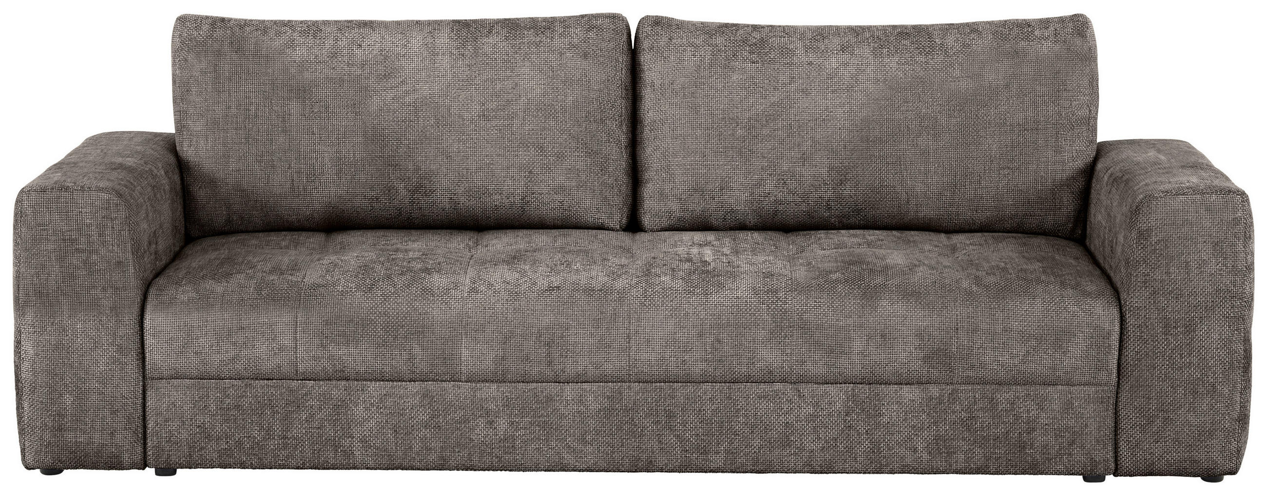 SCHLAFSOFA Struktur Grau  inkl. Zierkissen, Rückenkissen, Bettkasten, Schlaffunktion, Rücken echt  - Schwarz/Grau, KONVENTIONELL, Kunststoff/Textil (253/87/102cm) - Xora
