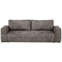 SCHLAFSOFA Struktur Grau  inkl. Zierkissen, Rückenkissen, Bettkasten, Schlaffunktion, Rücken echt  - Schwarz/Grau, KONVENTIONELL, Kunststoff/Textil (253/87/102cm) - Xora