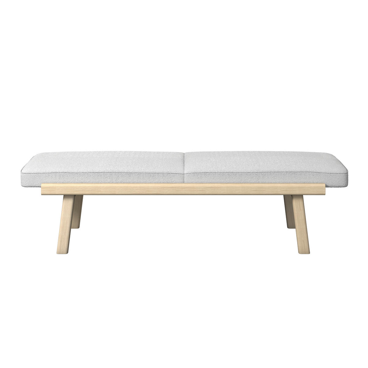 SITZBANK 190/45/55 cm Flachgewebe Taupe, Eschefarben, Sandfarben Esche massiv  - Taupe/Sandfarben, ROMANTIK / LANDHAUS, Holz/Textil (190/45/55cm) - Dieter Knoll