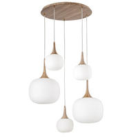 HÄNGELEUCHTE 70/200 cm  - Buchefarben/Weiß, KONVENTIONELL, Glas/Metall (70/200cm)