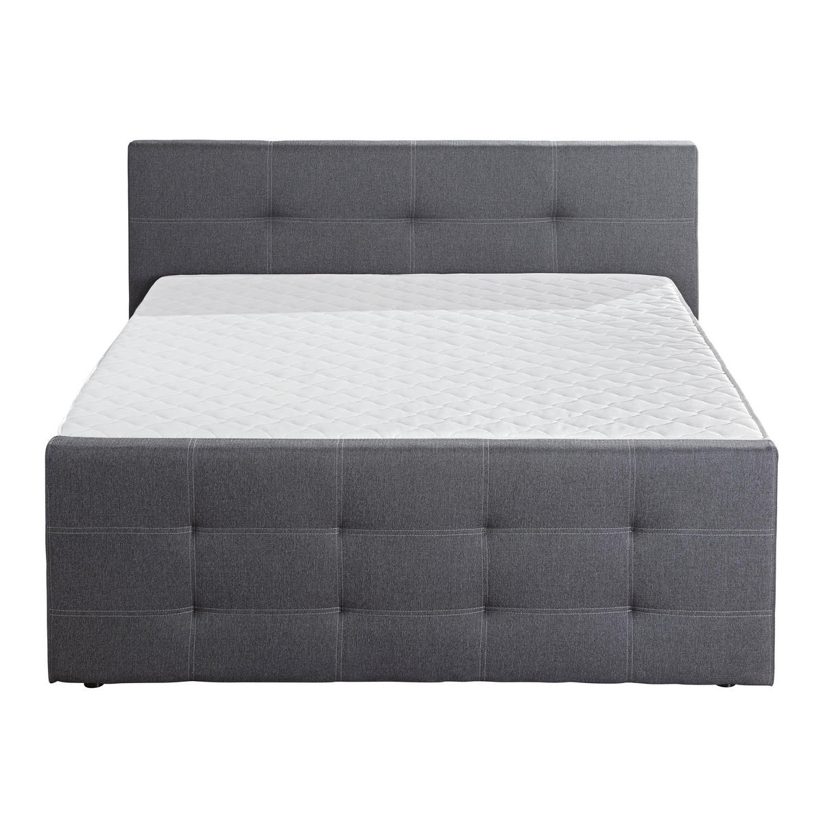 BOXSPRINGBETT 180/200 cm  in Grau  - Schwarz/Grau, Design, Kunststoff/Textil (180/200cm) - Carryhome