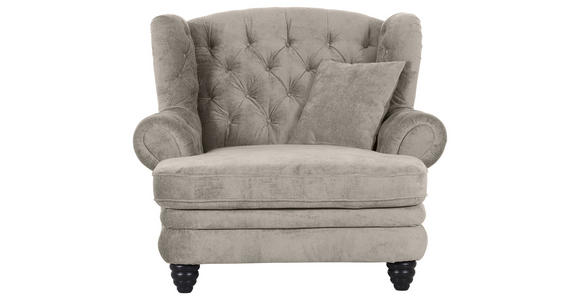 XXL-SESSEL - Hellgrau/Schwarz, Design, Holz/Textil (127/106/149cm) - Landscape