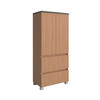 MIDISCHRANK 60/131/35 cm  - Eichefarben/Silberfarben, KONVENTIONELL, Holzwerkstoff/Kunststoff (60/131/35cm) - Xora