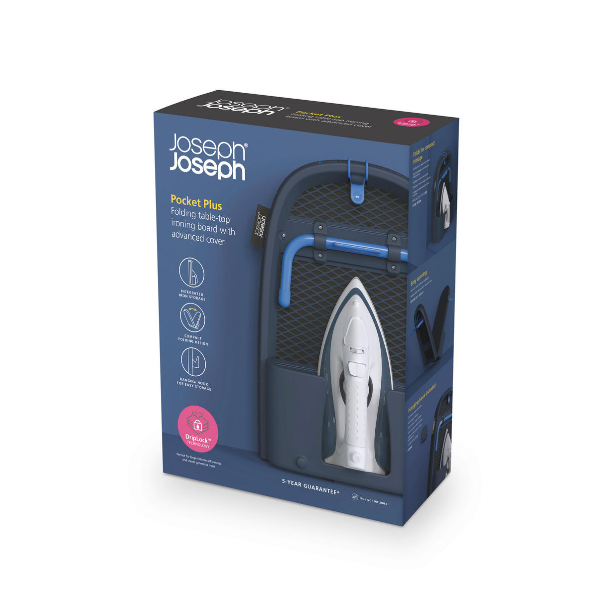 BÜGELBRETT  Pocket  - Dunkelblau, Basics, Kunststoff/Textil (34/15,5/45,5cm) - Joseph Joseph