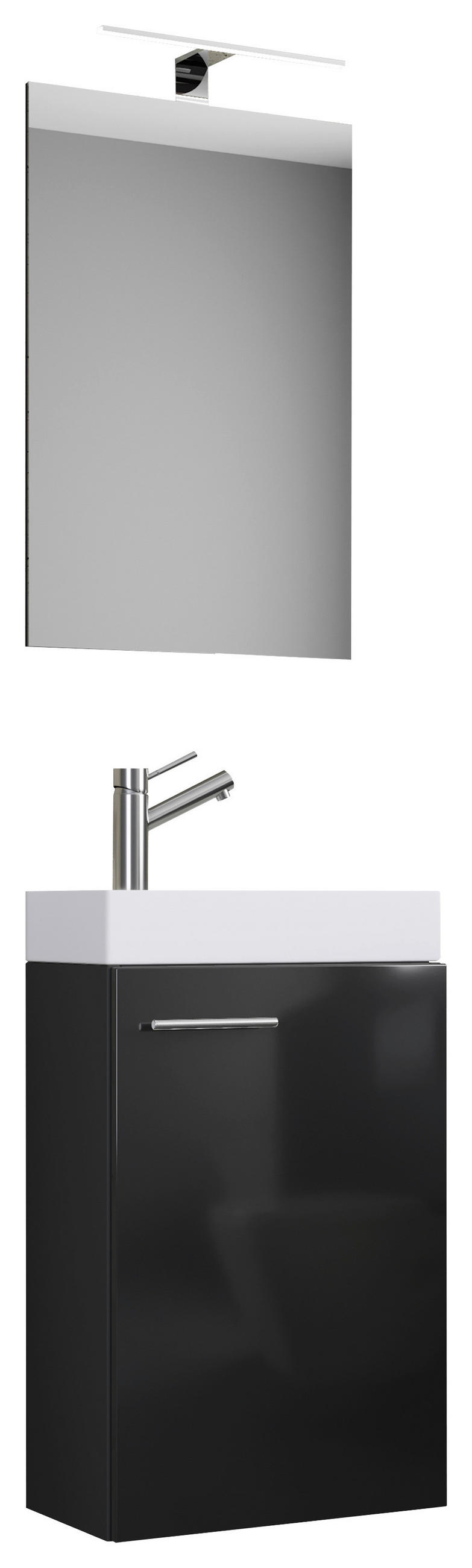 Gästebad 4-tlg. Inkl. Led Hängend Slito Schwarz